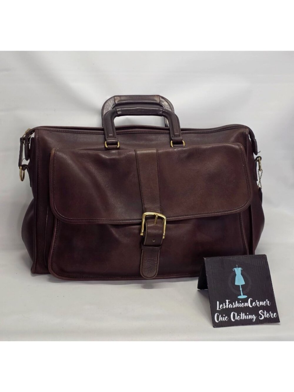 Vintage Coach Unisex Mahogany Leather Harrison Brass Hardware Briefcase 3940